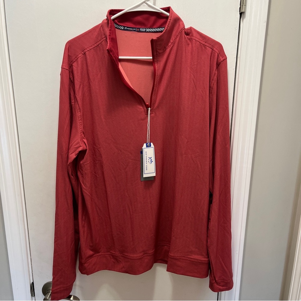 Southern Tide Men’s Edgecrest Cruiser Quarter Zip Golf Pullover Crimson …